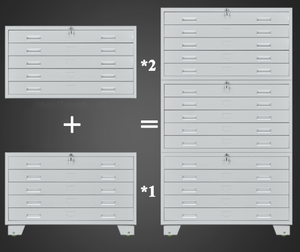 Armoire à plans en acier à 5 tiroirs, format A1 A0, pour plans et documents techniques - Product Image 3