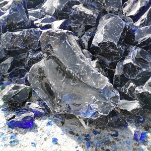 สีธรรมชาติ หินแก้วหักขนาดใหญ่ หินแก้วสีน้ําเงินเข้ม - Product Image 2