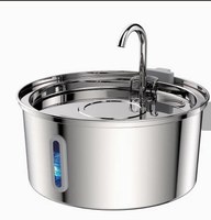Fontaine à eau pour chat de 3,2 L en acier inoxydable, 108 oz, grande capacité, fontaine à eau pour chat ultra silencieuse en métal