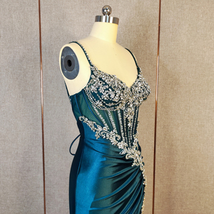 Abiti da Festa Casual Primaverili ed Estivi <span class=keywords><strong>con</strong></span> Stile <span class=keywords><strong>Sirena</strong></span>, Glitter e Strass <span class=keywords><strong>con</strong></span> <span class=keywords><strong>Spacco</strong></span> - Product Image 6
