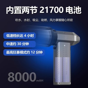 LK08 เครื่องเป่าลมอัด 130000 รอบต่อนาที ใช้พลังงานจากแบตเตอรี่ ใช้ได้สองแบบสำหรับทำความสะอาดรถยนต์และบ้าน พร้อมหัวฉีด 2 หัว - Product Image 2