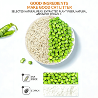 Litière pour chat écologique parfumée à la lavande, à base de plantes, avec des ingrédients à base de tofu, d'amidon de soja et de sable de maïs, lavable, 2 kg