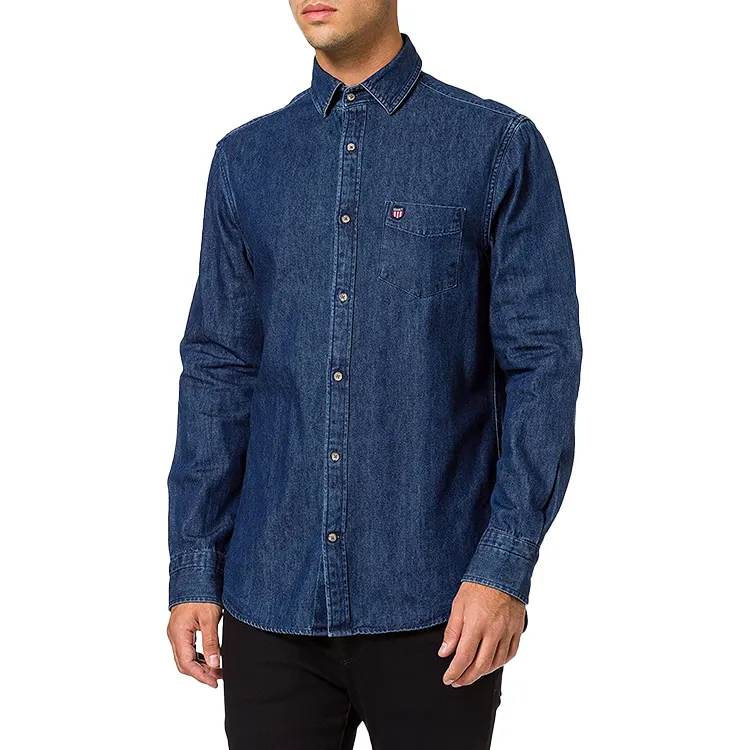 Custom Wholesale Long Sleeves Jean Men Womens Unisex Shirts OEM Men's Denim Shirt