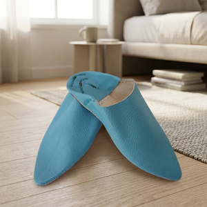 Sandales pour femmes en tissu synthétique bleu, légères, à bout pointu, pour l'intérieur, toutes saisons - Product Image 4