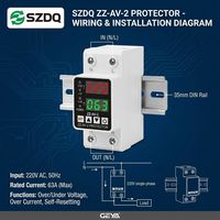 Protecteur de surtension et de sous-tension réglable 40/60A 220V AC 2P à réconnexion automatique certifié CE