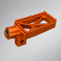 Repose-pieds de moto usinés sur mesure en acier inoxydable/alliage d'aluminium 6061 anodisé orange, usinage CNC 4 axes, approvisionnement en gros
