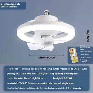 Wholesale Smart Home Products <b>Fan</b> Light Adjustable Ceiling Modern Style Blade LED 360 Degree Shaking <b>Head</b> - Product Image 3