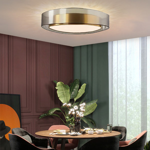 Plafonnier LED Minimaliste Nordique Tendance Tout en Cuivre Élégant Designer pour Salon Bureau Salle à Manger Chambre Principale - Product Image 4