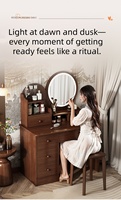 Coiffeuse de style vintage, petite table de maquillage pour chambre à coucher, armoire de rangement moderne et minimaliste pour chambre principale