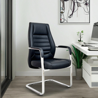 Chaise de bureau de direction robuste en chrome pour visiteurs, capacité de 300 lb