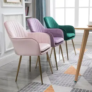 <span class=keywords><strong>Fauteuil</strong></span> à bras en <span class=keywords><strong>velours</strong></span> moderne et contemporain <span class=keywords><strong>de</strong></span> luxe pour le bureau à domicile et le salon - Product Image 6