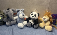 Peluche personnalisée en forme de chien de la jungle, en velours, avec oreilles mobiles, pour enfants