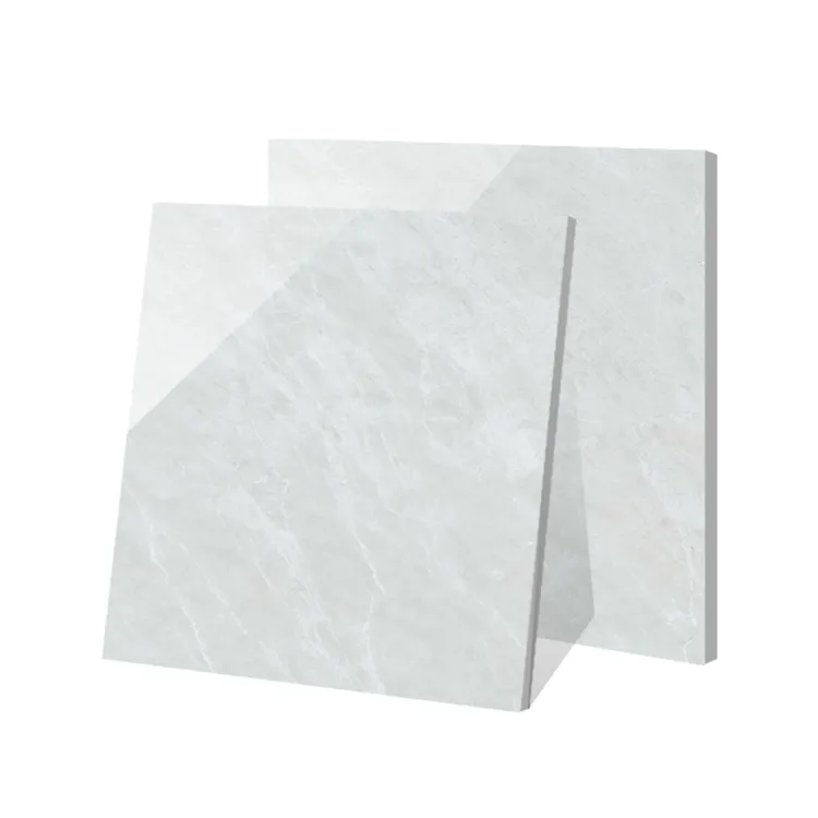 600x600mm Full Body Marble Tiles Full Polido Porcelanato Telhas da parede do revestimento interior Simples cinza claro