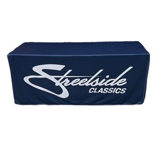Custom Designed Rectangular Fitted <b>Table</b> Banner for Trade Fair Personalized Polyester <b>Plastic</b> Material Flag Banners Perfect Fit - Product Image 3