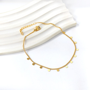 Fashion <b>Anklets</b> Stainless Steel Gold Plated Crystal Charm <b>Bracelet</b> For Women Elegant Jewelry Gift Accessory - Product Image 2