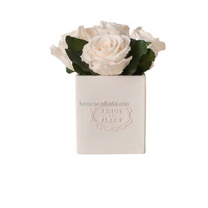<span class=keywords><strong>Vase</strong></span> en porcelaine de forme carrée 4 longues tiges éternelles pour toujours 4 longues tiges éternité <span class=keywords><strong>Rose</strong></span> Noël Thanksgiving Nouvel An chinois - Product Image 3