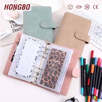 Hongbo Best Seller Agenda à spirales en cuir de vachette A6 avec 6 anneaux argentés, couverture en PU, 7 couleurs disponibles, format économique, pour bureau/reliure à anneaux