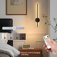 Applique murale magnétique longue et réglable avec rotation, rechargeable USB, télécommande sans fil pour salon