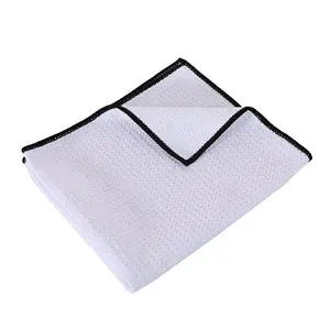 Бело-серые салфетки из микрофибры для мытья кухни автомобиля, полотенце из микрофибры, вафельная ткань