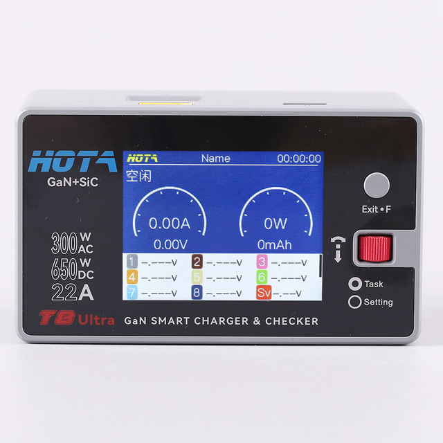 Original HOTA T8 Ultra GaN Smart Balance Charger AC 300W DC 650W 22A 8S LiPo Battery Charger Discharger for RC FPV Drone