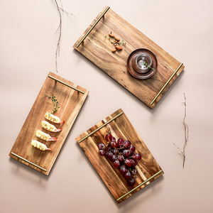 ถาดเสิร์ฟไม้กระถิน 30x15 ซม. แบบธรรมชาติ สำหรับเสิร์ฟชาและผลไม้ - Product Image 1