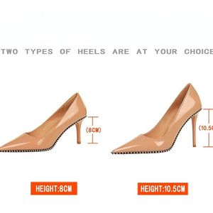 Brand Logo Custom Western Style High Quality Elegant Formal Dress Shoes Women 10cm High <b>Heel</b> Pumps Shoes - Product Image 6