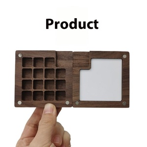 Portatile Pieghevole Design Moderno Forma Quadrata Studente Acquerello Pigno Scatola di Conservazione Noce Nera Mini Palette Clip di Legno - Product Image 2