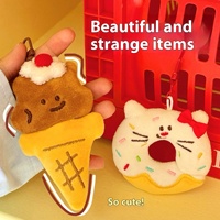 Porte-clés en peluche OEM Kawaii, motif alimentaire, super doux, brodé, anti-stress, pour sac à dos, idéal pour anniversaire