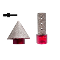 Fraise diamantée brasée en acier 5/8 pour carreaux de céramique marbre pierre alésage bordure soudée sous vide cône émeri plastique 46 #