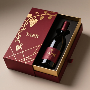 Boîte cadeau de luxe en carton imprimé avec logo pour champagne et vin - Product Image 3