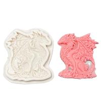 Moule en silicone pour résine de gypse, décoration de gâteau, chocolat, fondant, motif feuille d'érable, dinosaure, dragon diabolique, Warcraft, référence M54497