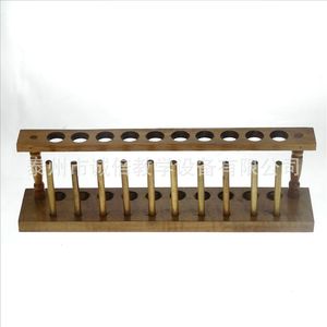 Soporte de madera para tubos de ensayo, 10 orificios, diámetro de orificio de 20 mm, hecho de madera, suministros y consumibles para laboratorios químicos. - Product Image 1