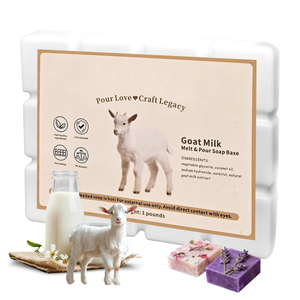 Base de savon au <span class=keywords><strong>lait</strong></span> de chèvre à faire fondre et à couler, 1 lb, glycérine naturelle, sans SLS, cubes pré-découpés pour la fabrication artisanale de savon DIY - Product Image 1