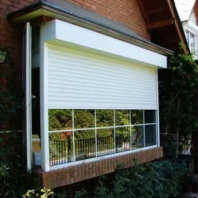 Double Layer Slat 45ミリメートルSlat Width WhiteとPU Aluminum Vertical Roller Shutter Window