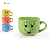 Tasses en céramique 3D à grand nez, 450 ml, pour petit-déjeuner, multicolores, en porcelaine, visages amusants, lavables au lave-vaisselle, qualité alimentaire, vente en gros à prix réduit