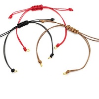 Yiwu Aceon Velle en acier inoxydable pré-fait bricolage, breloque de connexion, tresse colorée, cordon en cuir avec anneau de saut, Bracelet à moitié fait