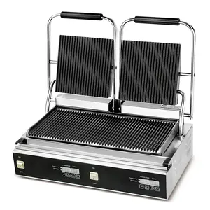 Computer Board Commerciële Bakplaat Elektrische Panini Contact Grill Sandwich Grill Voedsel Koken Machine