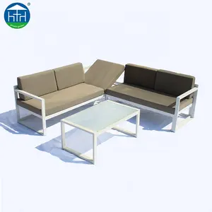 Mobili da esterno in alluminio a basso prezzo 3 pezzi terraza muebles divano da esterno economico