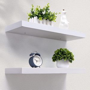 Estante de almacenamiento flotante de partición <span class=keywords><strong>suspendida</strong></span> montado en la pared de madera baño sala de estar nueva categoría de producto estantes de exhibición de pared - Product Image 3