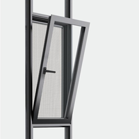 Ventana Abatible de Lujo con Marco Delgado de Aleación de Aluminio, Doble Acristalamiento, Bisagra Oculta, Estilo Moderno Minimalista para Proyectos de Hoteles y Villas - Directo de Fábrica