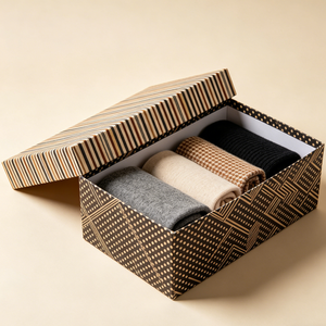 <strong>Vintage</strong> Geometric and Floral Patterned Rigid Paper <strong>Boxes</strong> Premium Printed Cardboard Packaging for Shoes <strong>Clothes</strong> and Organizing - Product Image 1