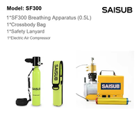 Saisub - Bouteille d'oxygène portable haute pression en acier inoxydable 1L - Équipement complet de plongée sous-marine SCUBA - Petite bouteille de gaz de rechange