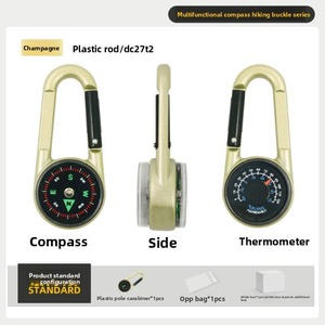 <span class=keywords><strong>Boussole</strong></span> mousqueton double face en alliage de zinc étanche pour extérieur, avec clip à dégagement rapide et thermomètre à aiguille métallique de style circulaire - Product Image 5