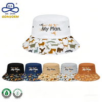 Sombrero de Pescador con Estampado Completo de Perros, Estilo Urbano, Fabricación OEM/ODM, Logotipo Bordado Personalizado, Sombrero Casual para el Sol