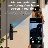 Serrure Intelligente WiFi Tuya QLEUNG S859MAX avec Déverrouillage Facial et par Veine Palmaire, Interphone Vidéo, Empreinte Digitale, Carte IC, Mot de Passe, Serrure de Porte Domestique Sans Clé