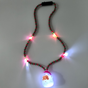 Collana Decorativa con Babbo Natale Luminoso a LED con Perline Rosse e Verdi per Feste di Capodanno e Natale - Product Image 6