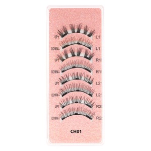 Lot de 4 paires de <span class=keywords><strong>faux</strong></span> <span class=keywords><strong>cils</strong></span> <span class=keywords><strong>magnétiques</strong></span> avec pince, <span class=keywords><strong>cils</strong></span> recourbés, fins et épais, sans logo - Product Image 3