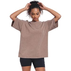 Camiseta Oversize Vintage Lavada para Mujer FOXA, Manga Corta, Algodón Transpirable, Estilo Streetwear, Tipo Boyfriend - Product Image 3