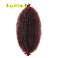 Vente en gros d'usine, extensions de cheveux en crochet de 18 pouces, ombré or clair, afro crépu synthétique, dreadlocks pliées