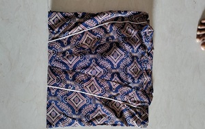 Robe Kimono Imprimée Bleue en Coton à Motifs Floraux Imprimés à la Main, Respirante, à Manches Longues, Vêtement de Nuit, Tailles Disponibles - Product Image 6